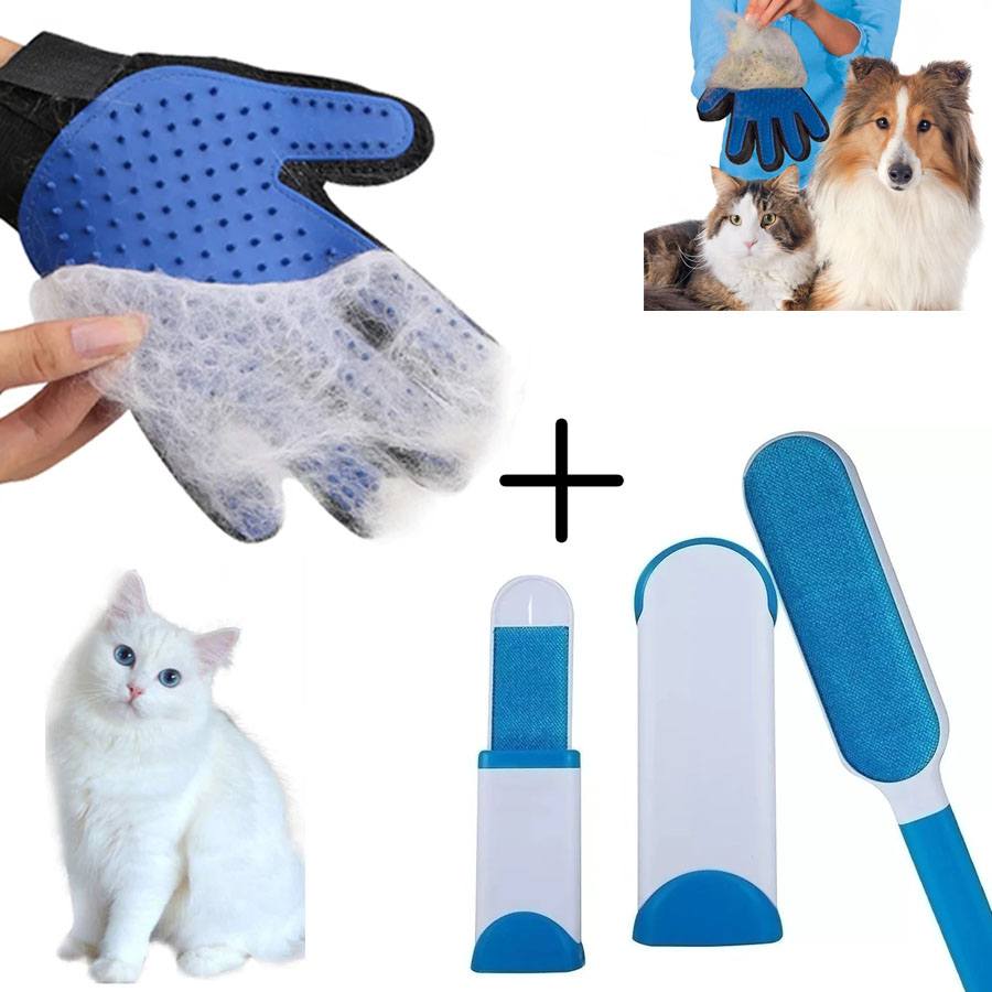 Guante para peinar mascotas – Cepillo suave de Guante para quitar pelos –  Eficiente Removedor de pelos de mascota – Herramienta de masaje con diseño